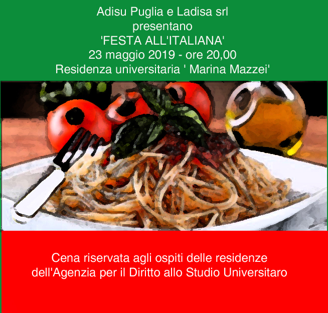 Festa all\'italiana presso la mensa di Foggia
