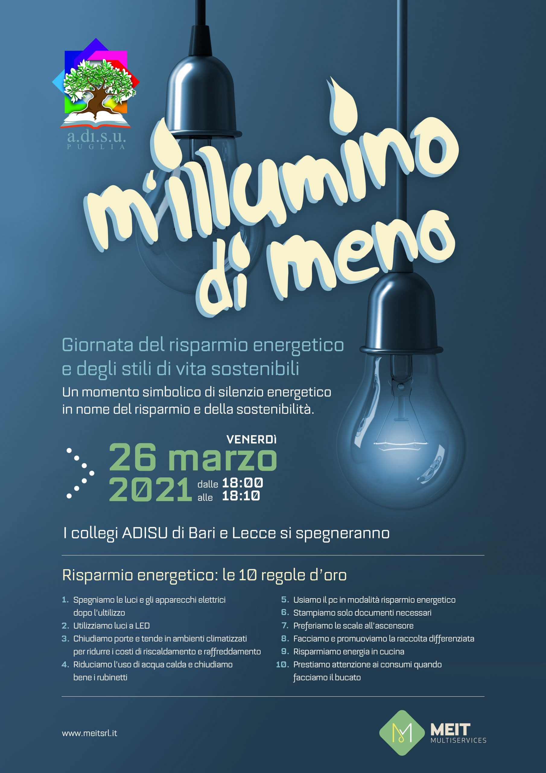 M\'illumino di Meno.   Giornata del risparmio energetico e degli stili di vita sostenibili